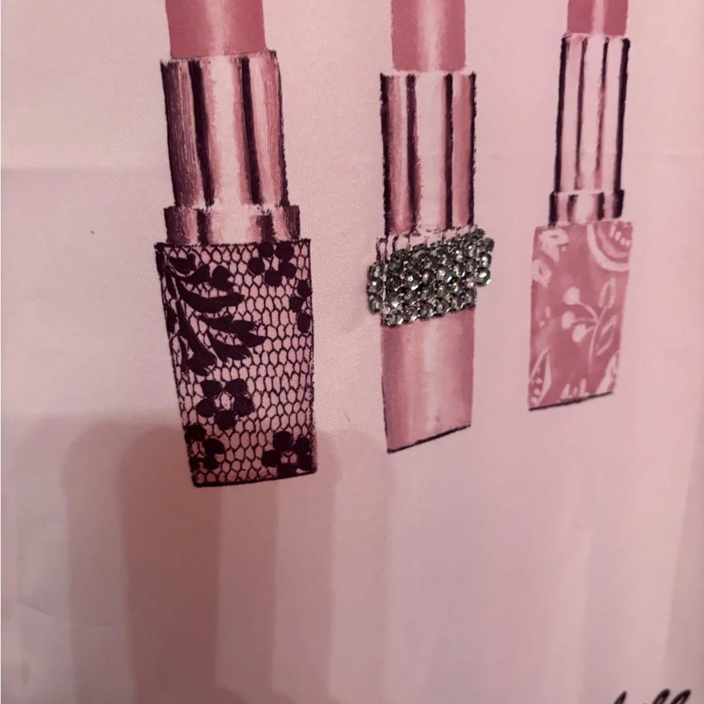 Elegant Fashion Shower Curtain - Pink and Black - Picture 5 of 9